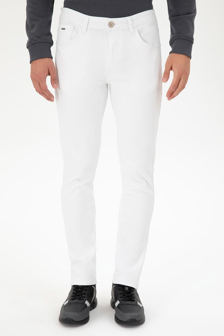 Erkek Beyaz Jean Pantolon - 50281509044