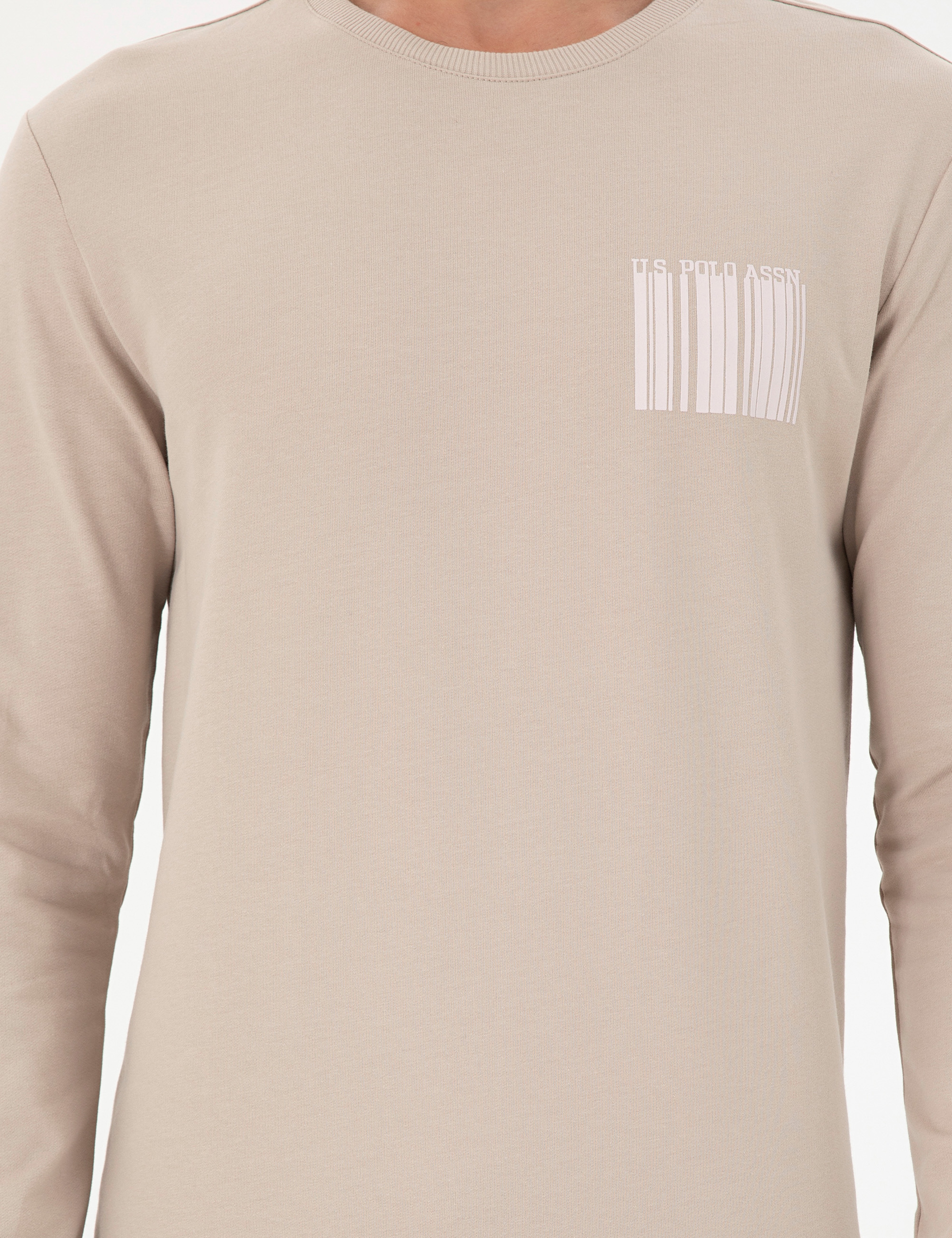 Erkek Regular Fit Bisiklet Yaka Taş Sweatshirt - Image 6