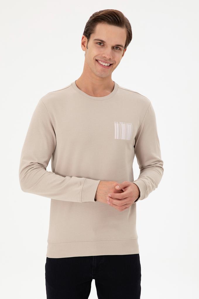 Erkek Regular Fit Bisiklet Yaka Taş Sweatshirt