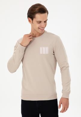 Erkek Regular Fit Bisiklet Yaka Taş Sweatshirt - 50290252063