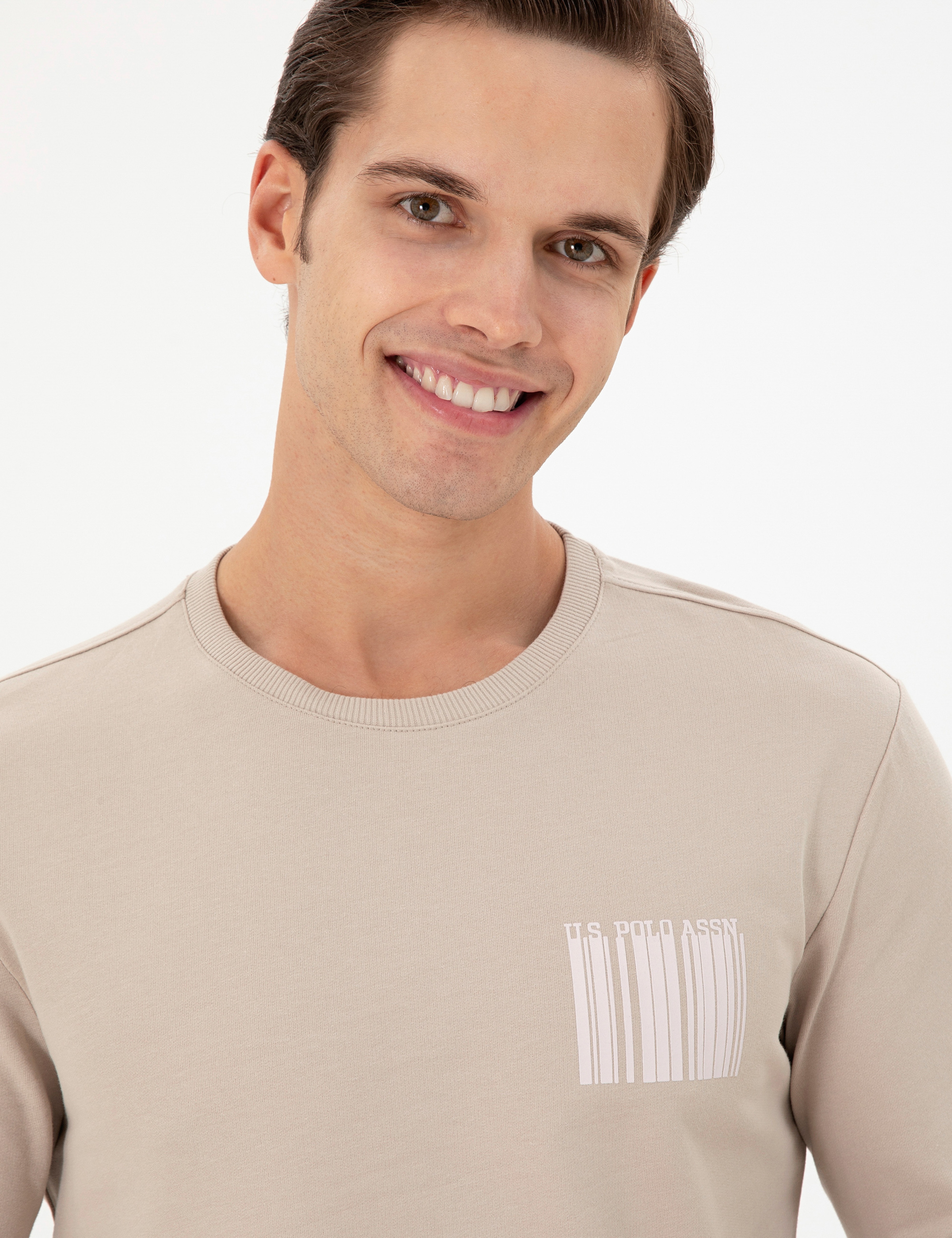 Erkek Regular Fit Bisiklet Yaka Taş Sweatshirt - Image 2
