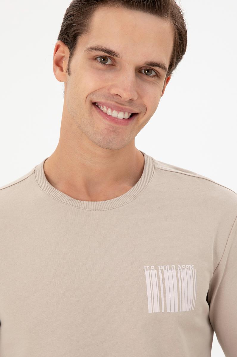 Erkek Regular Fit Bisiklet Yaka Taş Sweatshirt