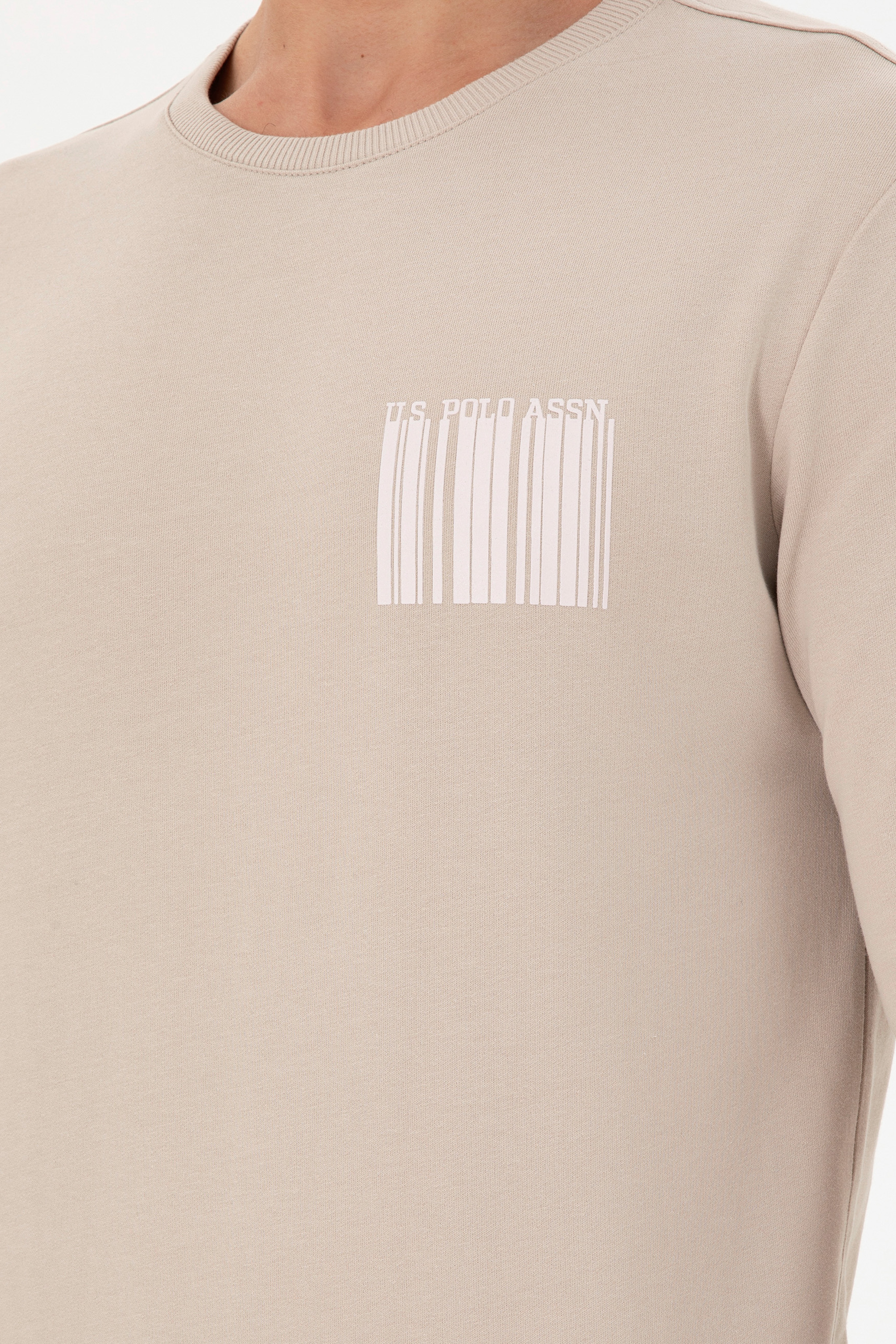 Erkek Regular Fit Bisiklet Yaka Taş Sweatshirt