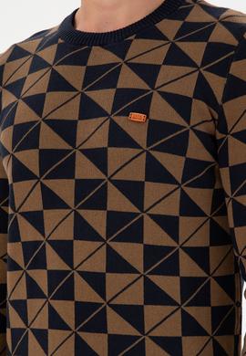 Erkek Regular Fit Bisiklet Yaka Haki Kazak - 50293024001