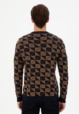 Erkek Regular Fit Bisiklet Yaka Haki Kazak - 50293024001