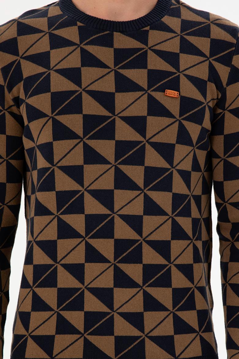 Erkek Regular Fit Bisiklet Yaka Haki Kazak - 50293024001