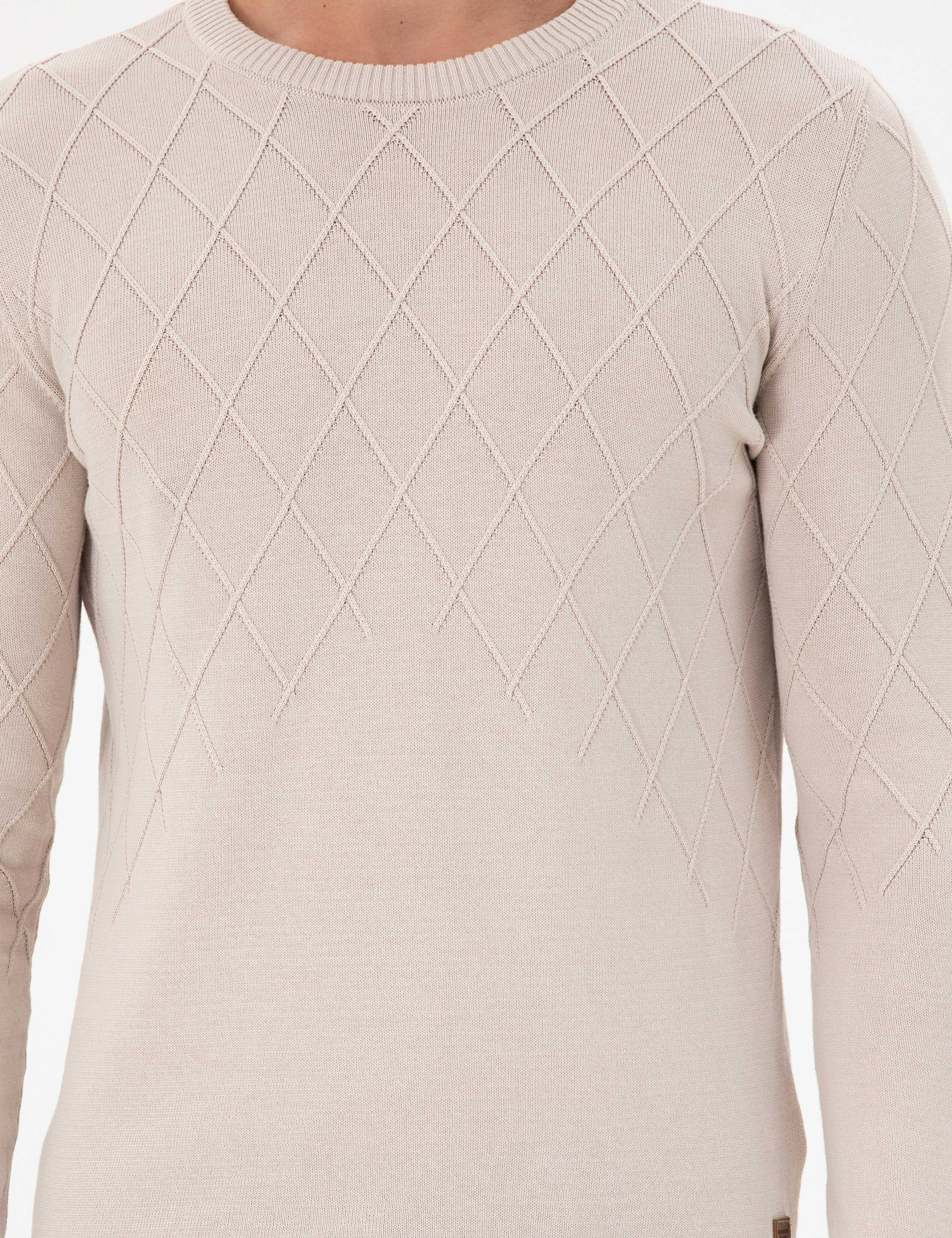 Erkek Slim Fit Bisiklet Yaka Taş Kazak - Image 7