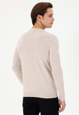 Erkek Slim Fit Bisiklet Yaka Taş Kazak - 50292863028