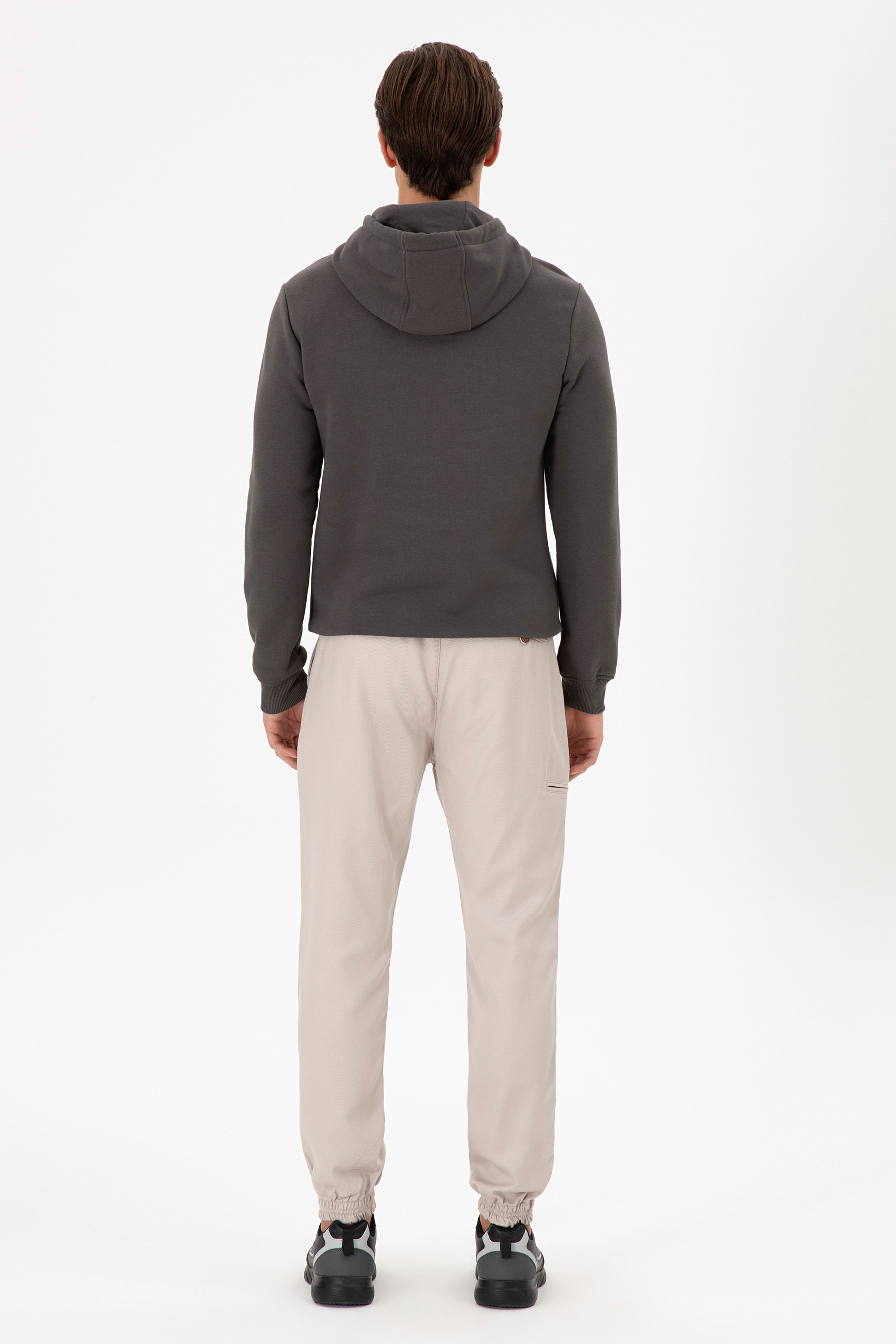 Erkek Jogger Fit Taş Kanvas Pantolon