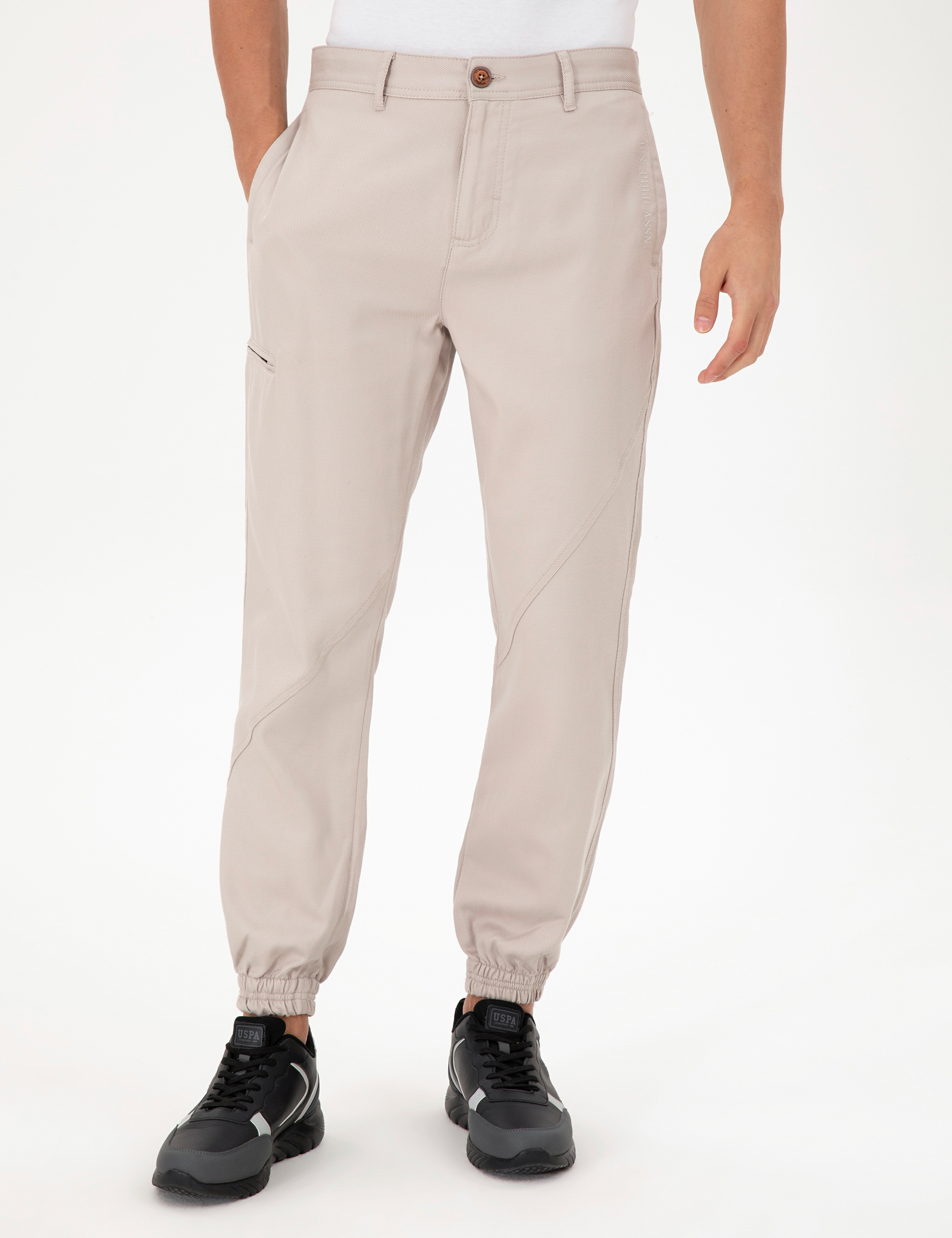 Erkek Jogger Fit Taş Kanvas Pantolon - Image 2