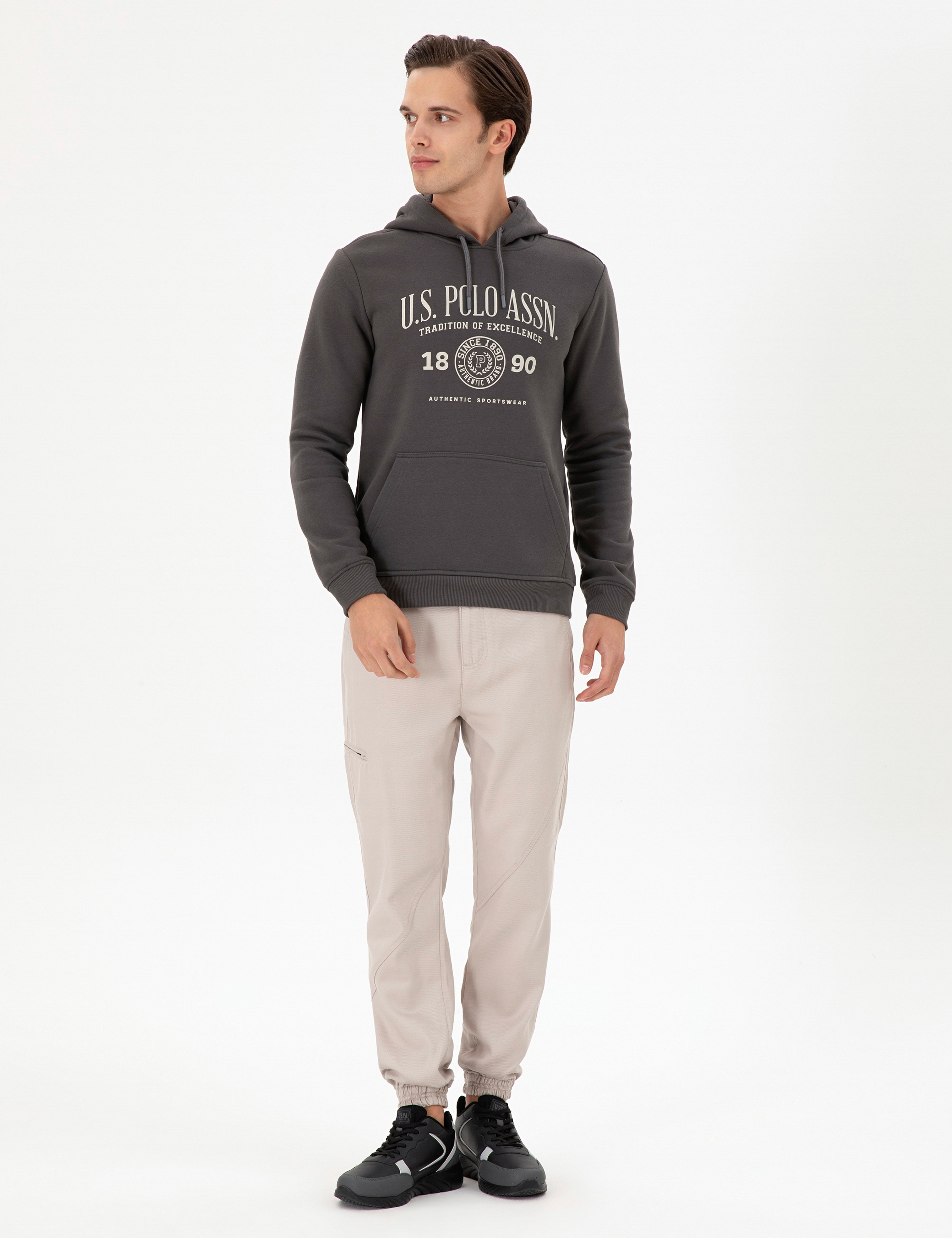 Erkek Jogger Fit Taş Kanvas Pantolon - Image 3