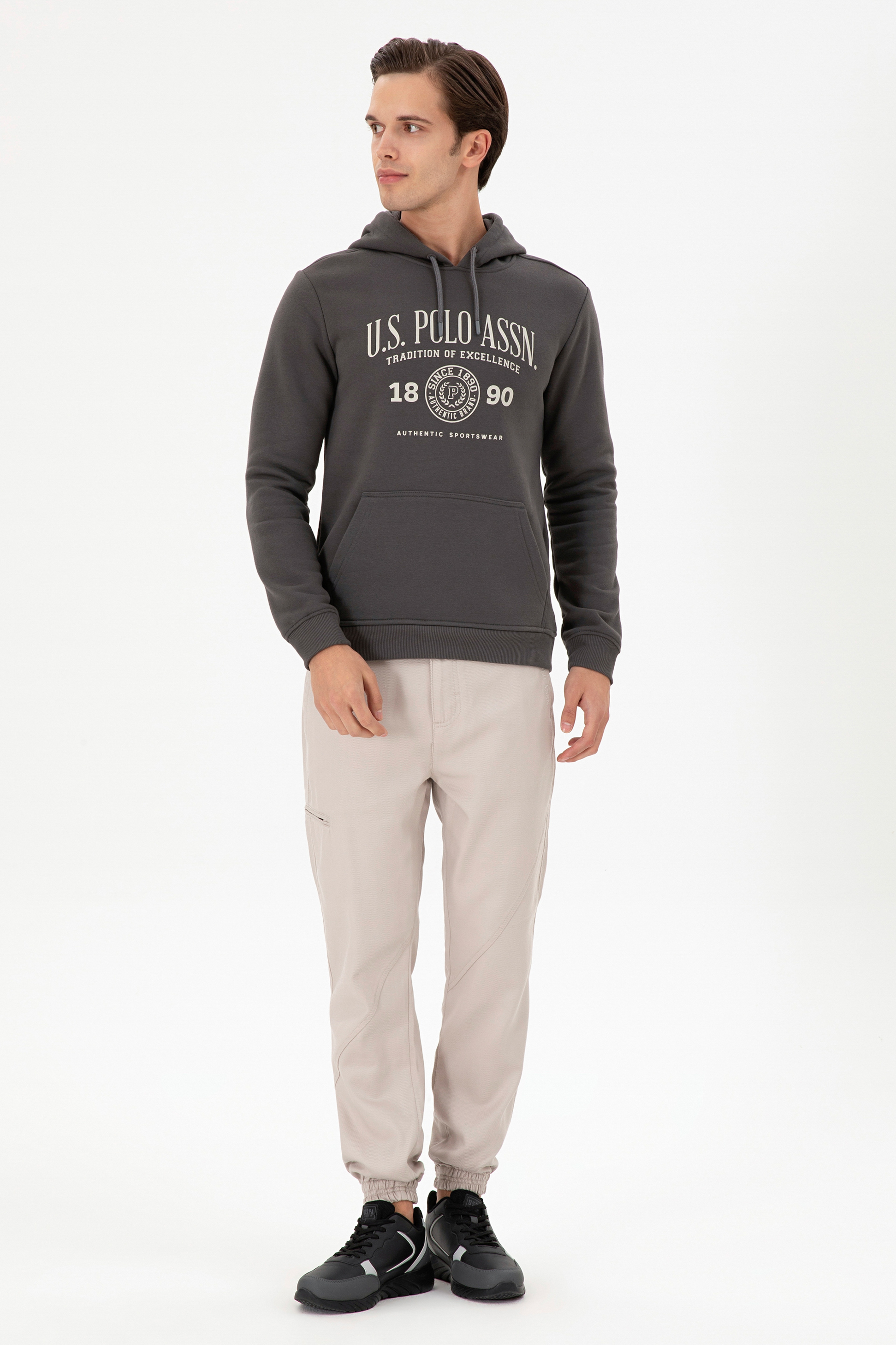 Erkek Jogger Fit Taş Kanvas Pantolon