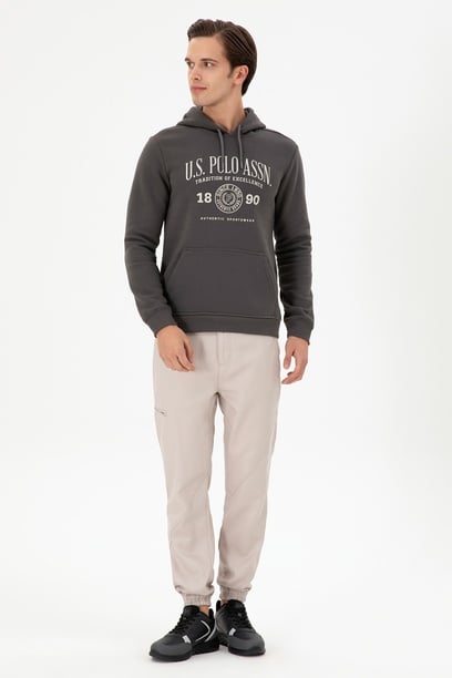Erkek Jogger Fit Taş Kanvas Pantolon