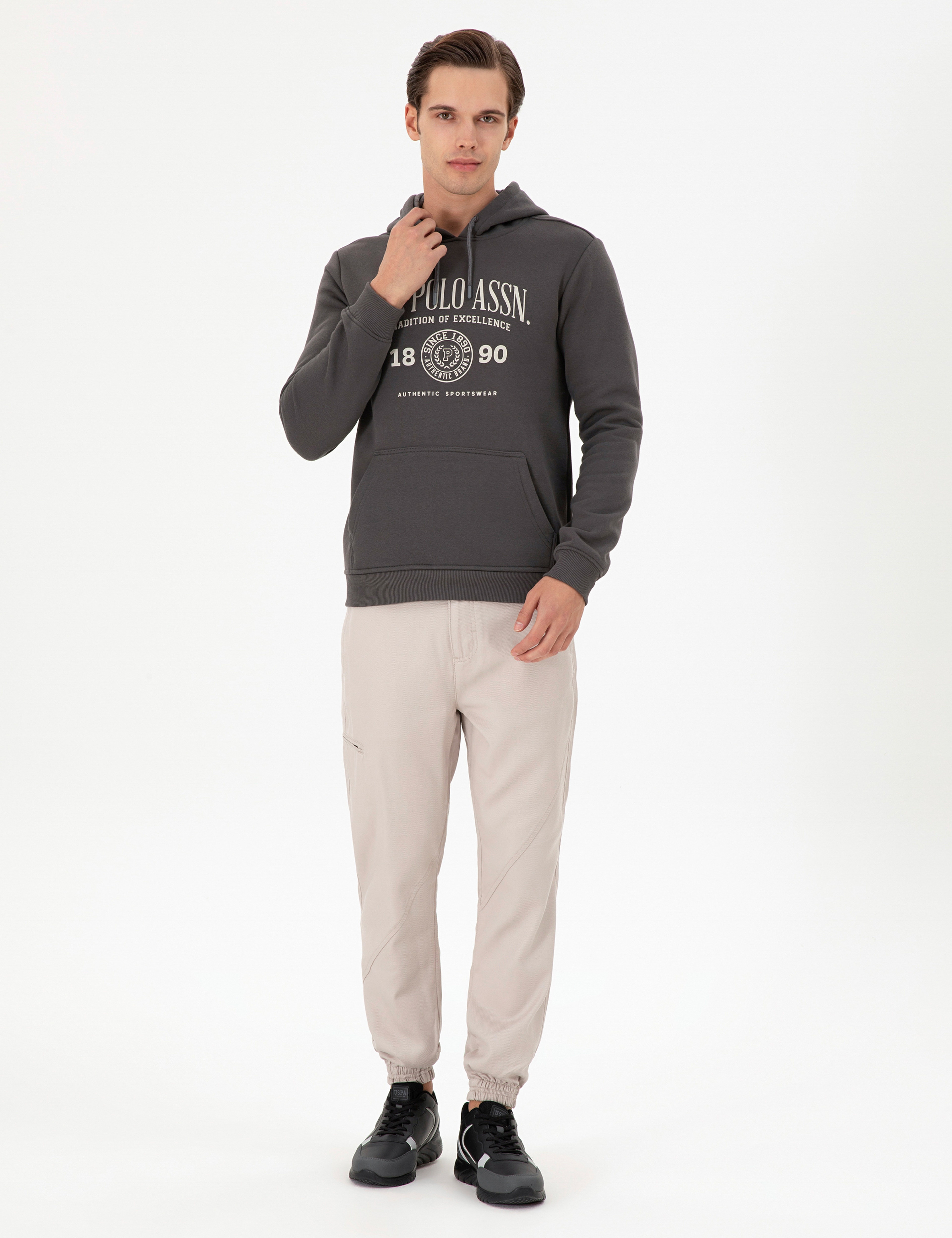 Erkek Jogger Fit Taş Kanvas Pantolon - Image 1