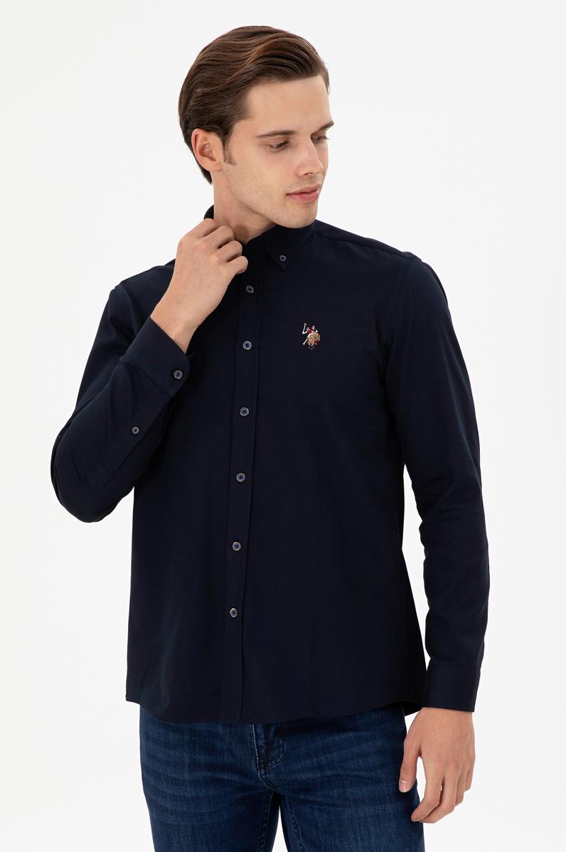 Erkek Lacivert Uzun Kollu Gömlek