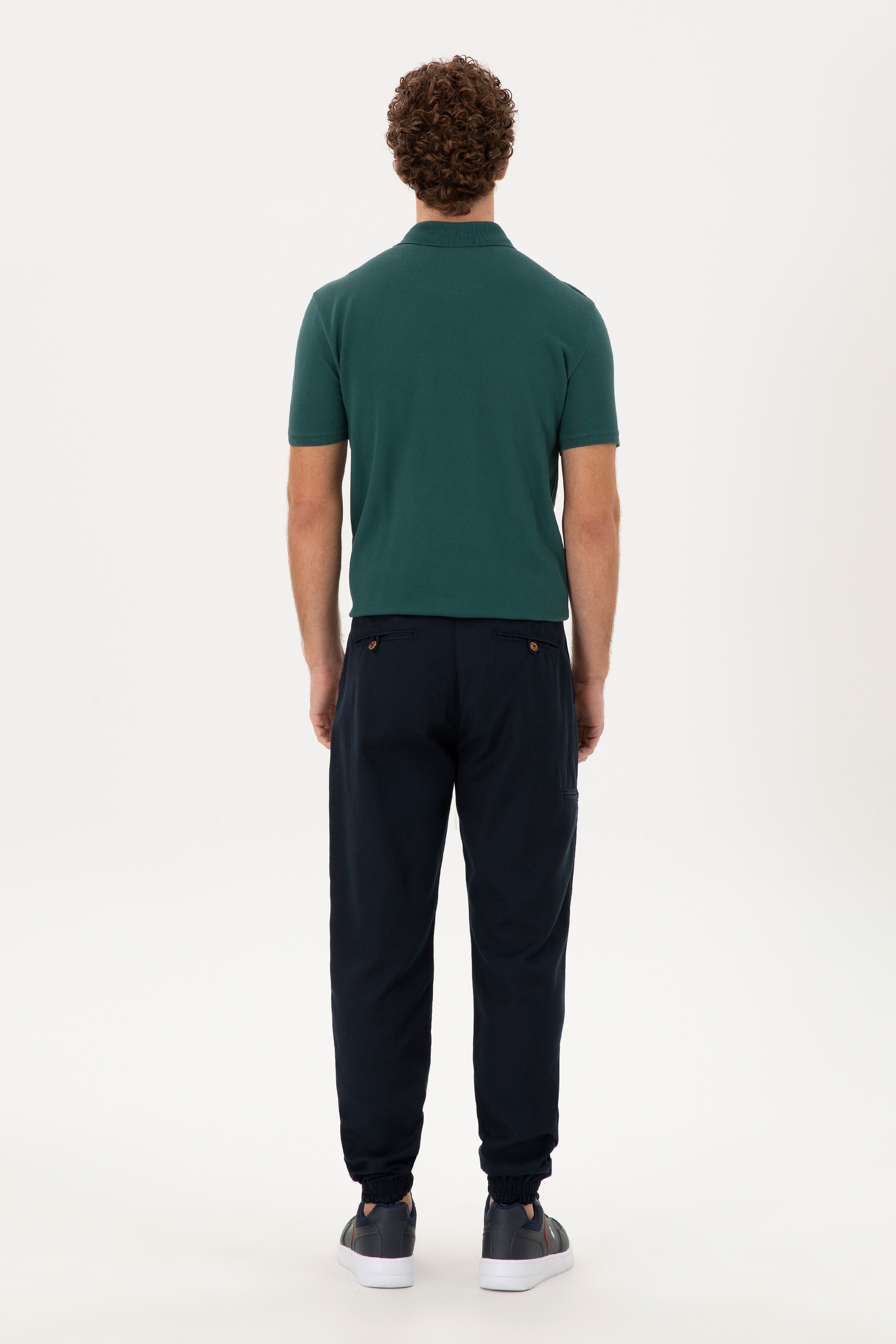 Erkek Jogger Fit Lacivert Kanvas Pantolon
