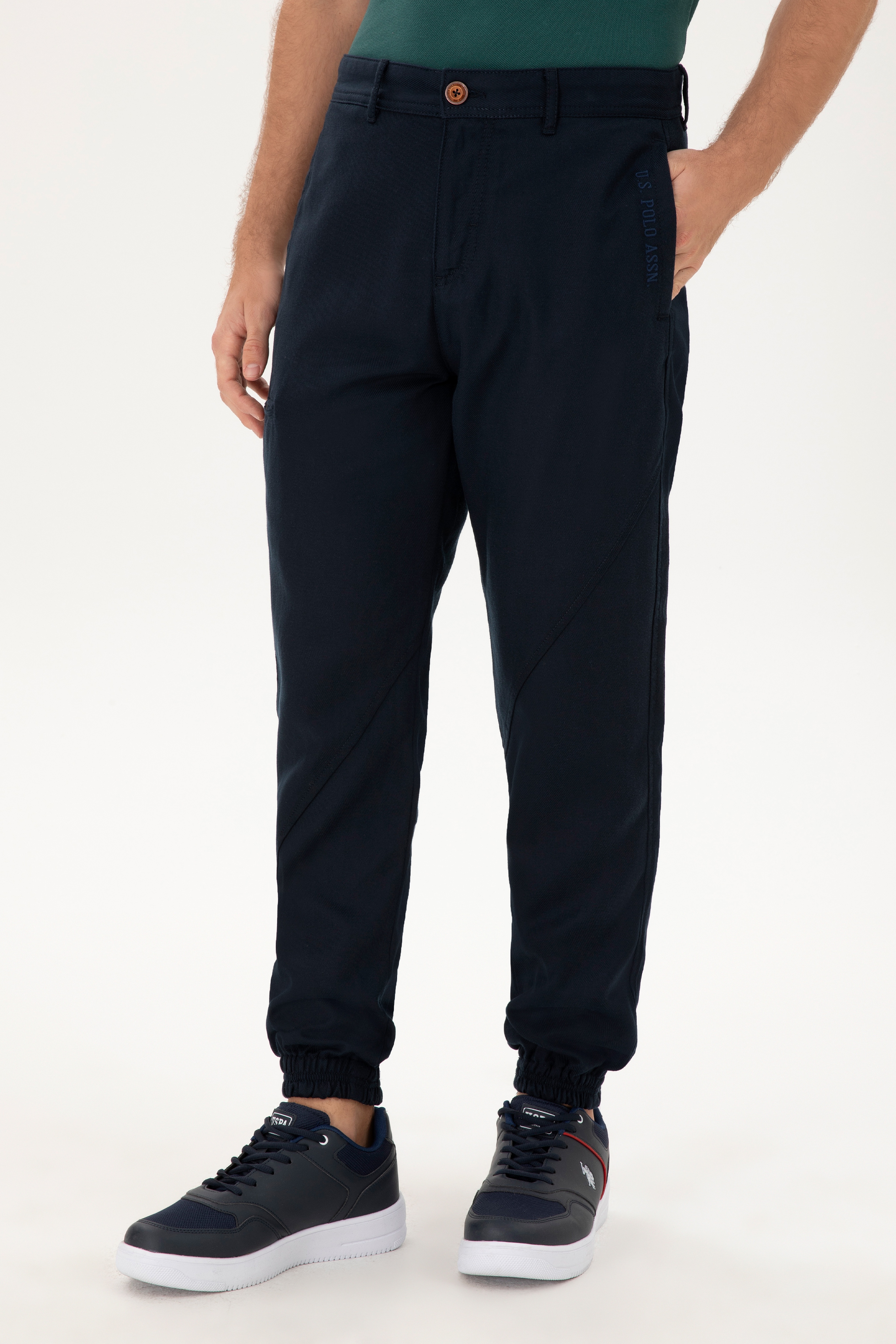 Erkek Jogger Fit Lacivert Kanvas Pantolon