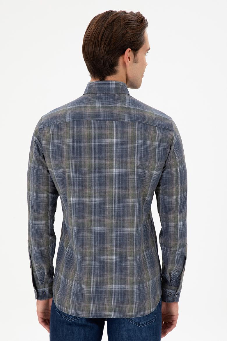 Erkek Koyu Yeşil Uzun Kollu Gömlek - 50293480003