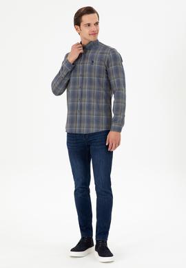 Erkek Koyu Yeşil Uzun Kollu Gömlek - 50293480003