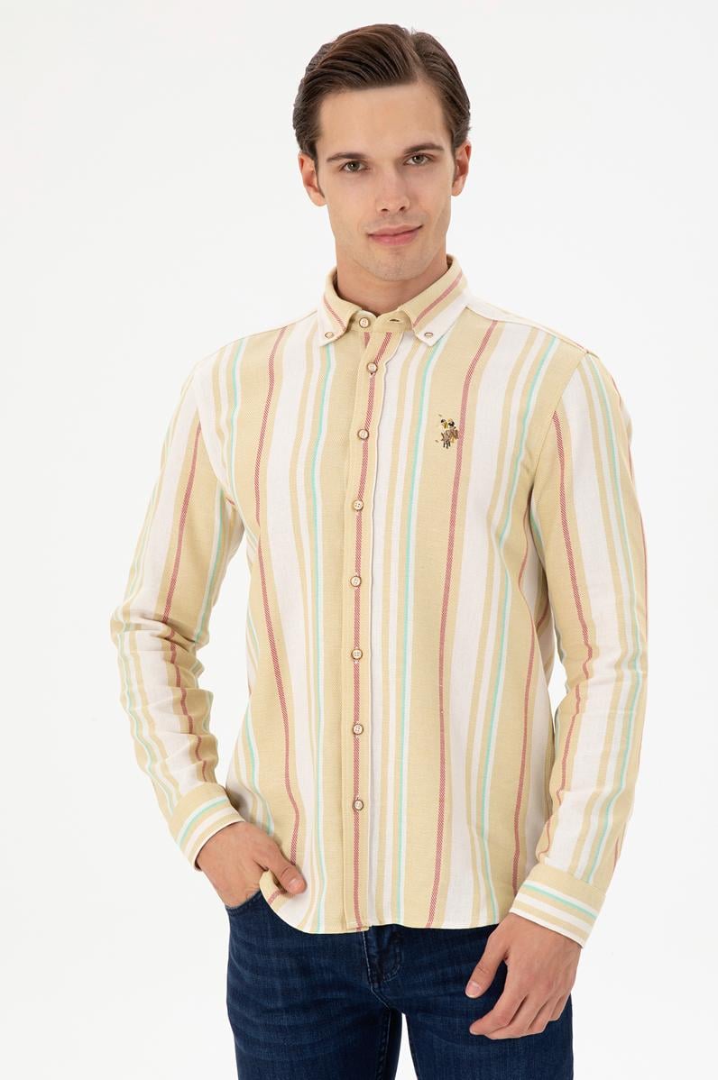 Erkek Sarı Uzun Kollu Gömlek