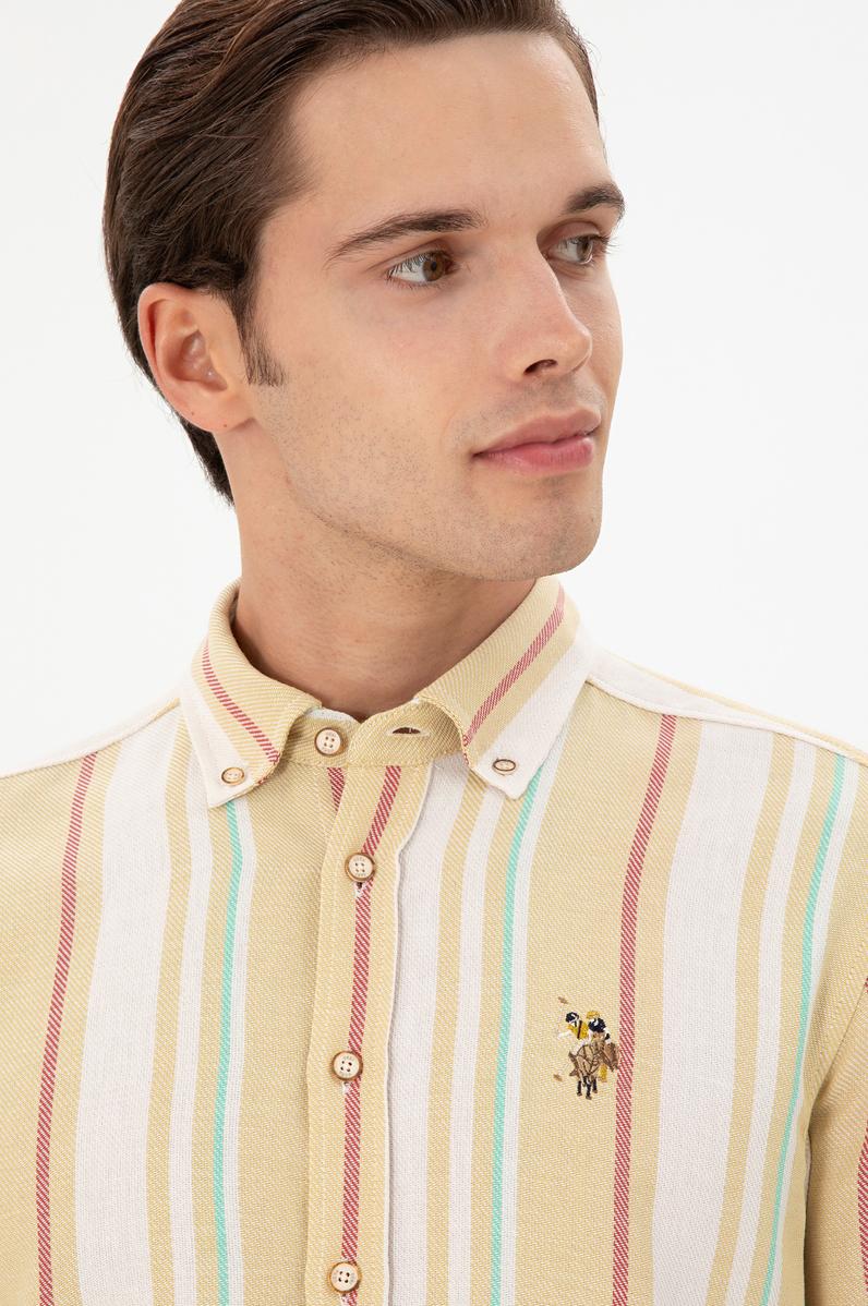 Erkek Sarı Uzun Kollu Gömlek