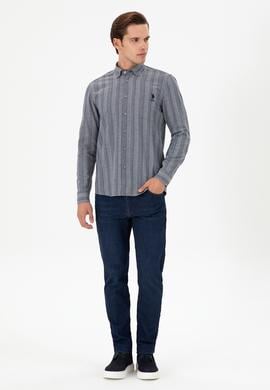 Erkek Saks Uzun Kollu Gömlek - 50293467016