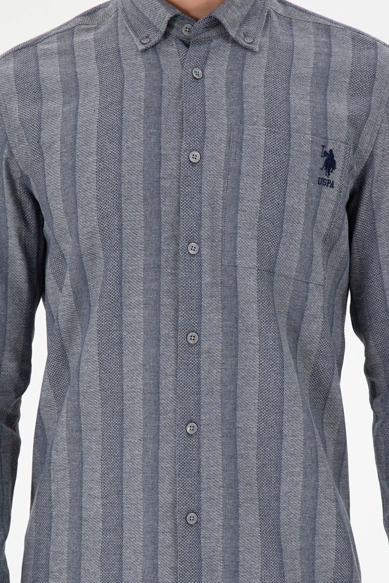 Erkek Saks Uzun Kollu Gömlek - 50293467016