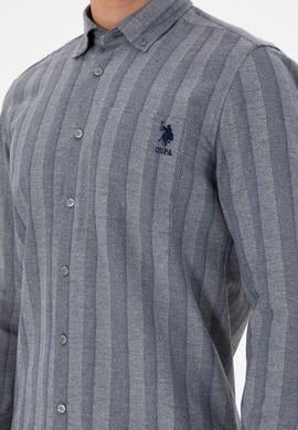 Erkek Saks Uzun Kollu Gömlek - 50293467016