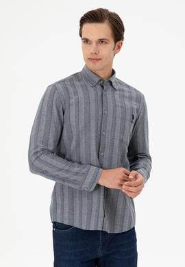 Erkek Saks Uzun Kollu Gömlek - 50293467016