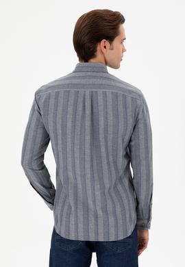 Erkek Saks Uzun Kollu Gömlek - 50293467016