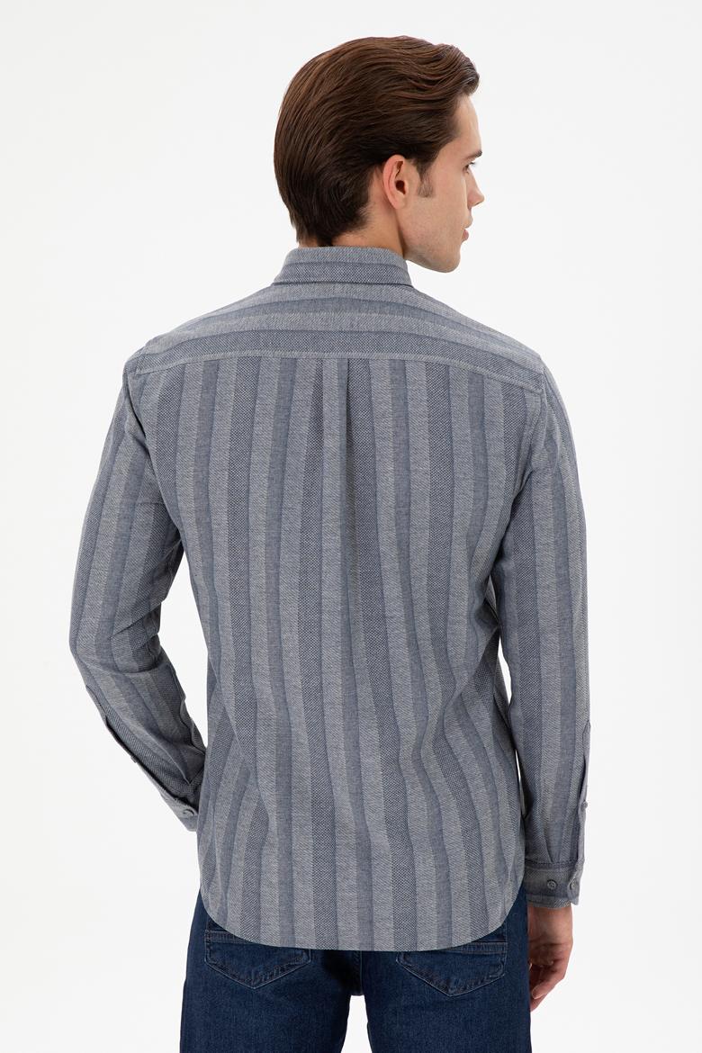 Erkek Saks Uzun Kollu Gömlek - 50293467016