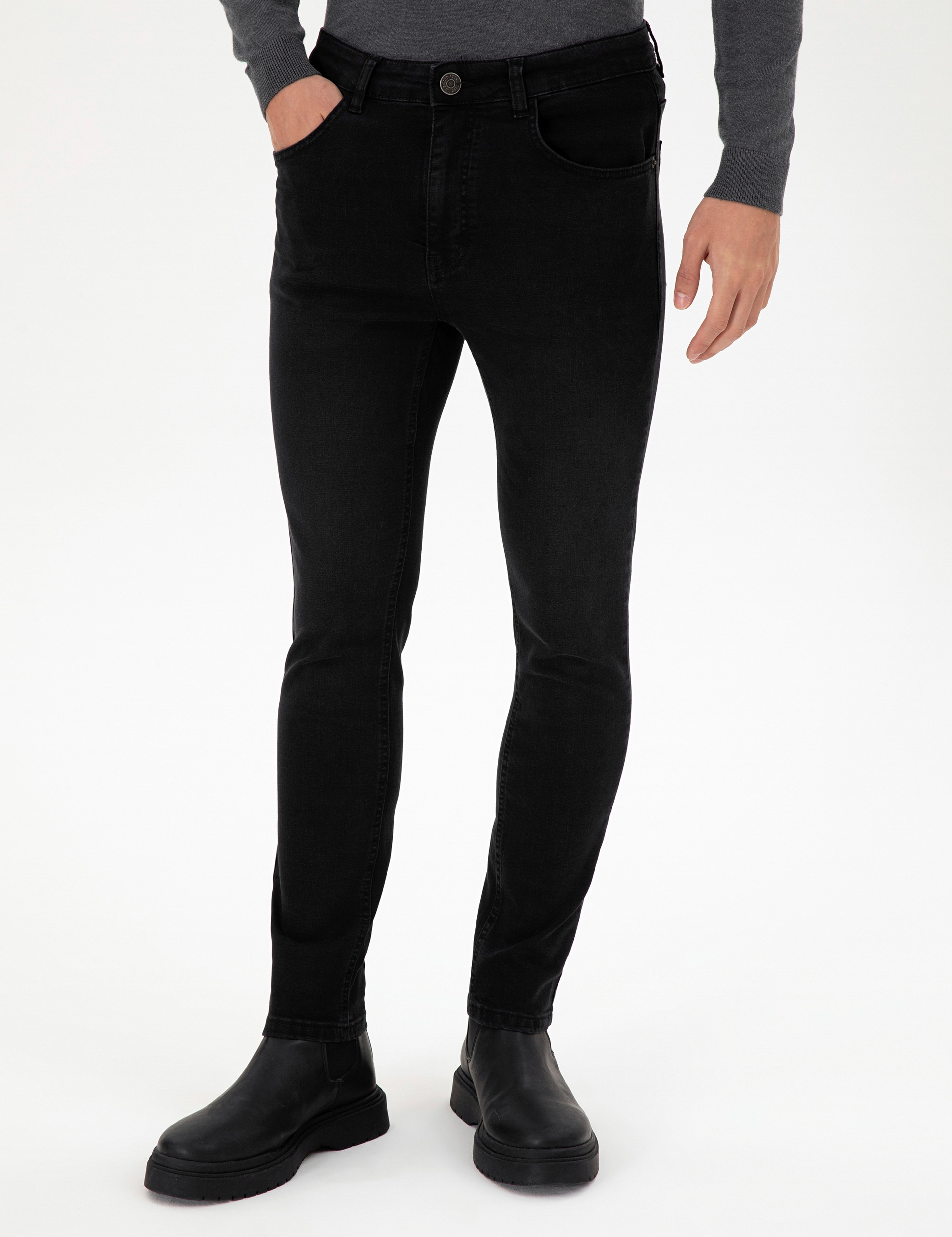 Erkek Siyah Jean Pantolon - Image 2