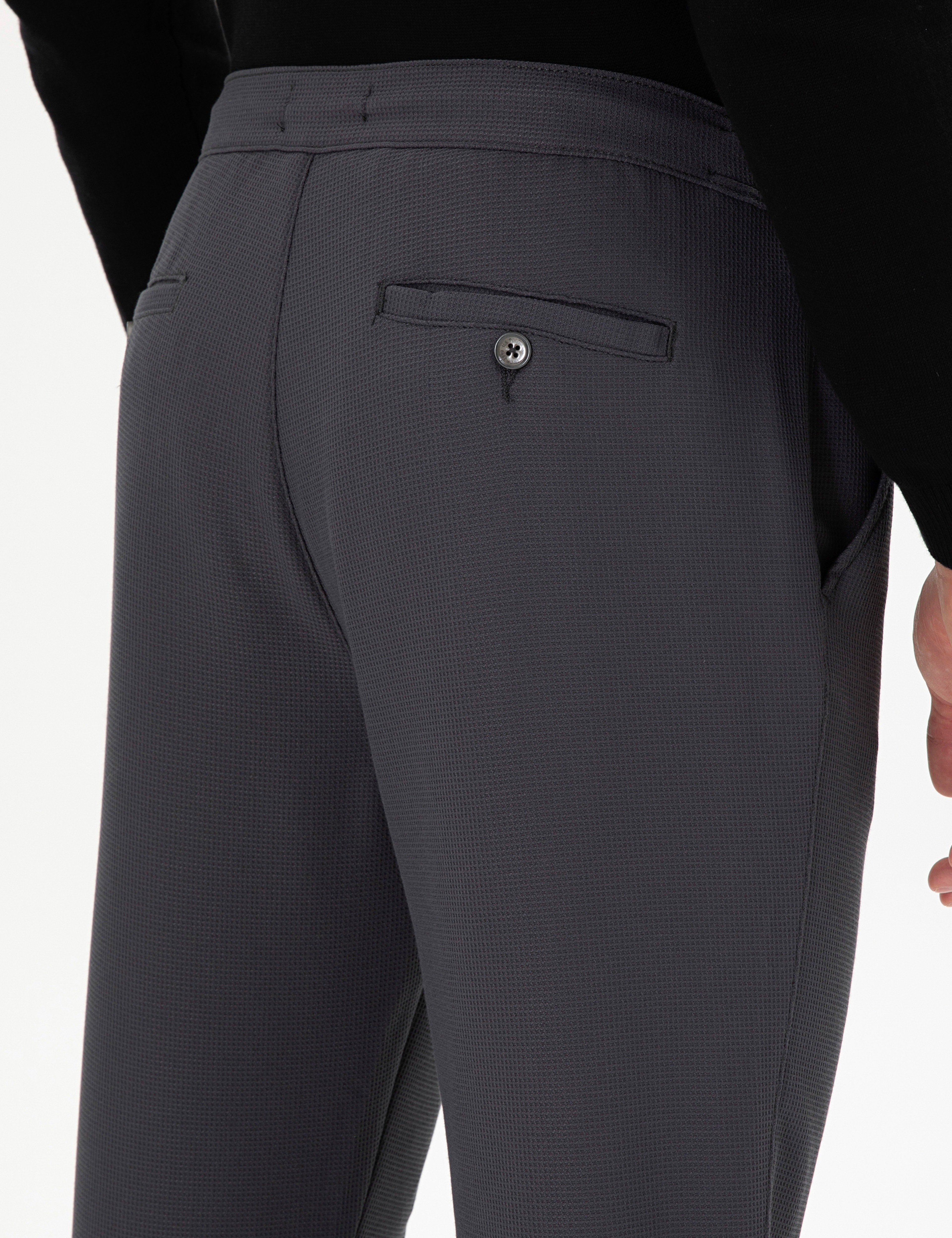 Erkek Carrot Fit Antrasit Kanvas Pantolon - Image 6