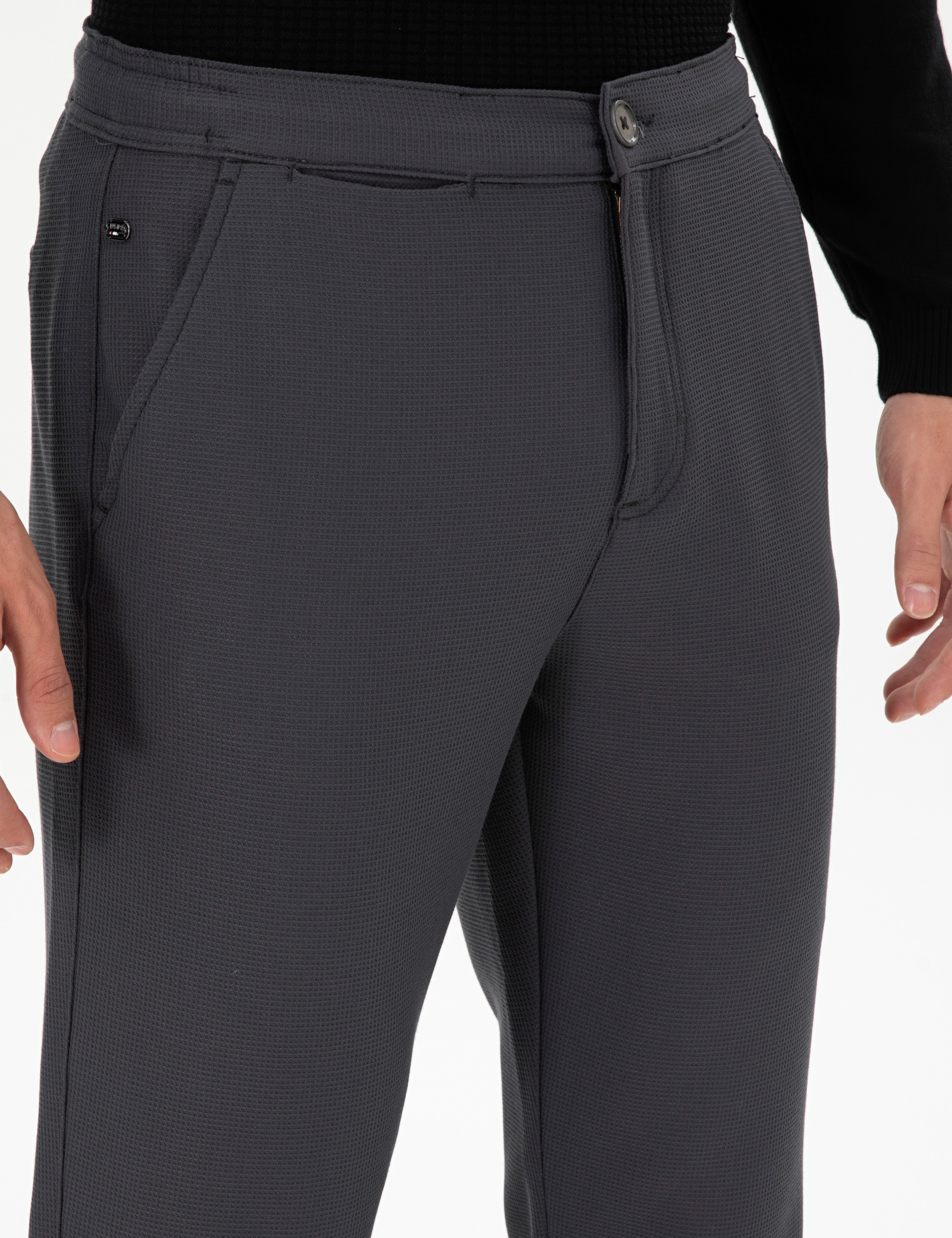 Erkek Carrot Fit Antrasit Kanvas Pantolon - Image 5