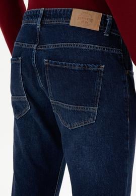 Erkek Koyu Mavi Straight Fit Jean Pantolon - 50295319020