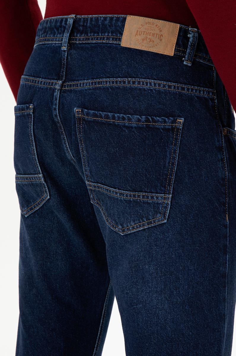 Erkek Koyu Mavi Straight Fit Jean Pantolon