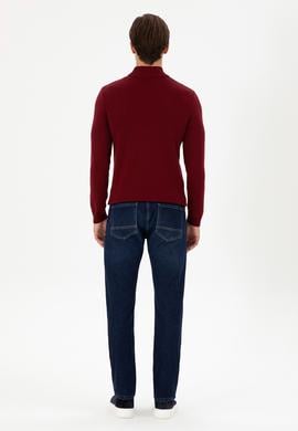 Erkek Koyu Mavi Straight Fit Jean Pantolon - 50295319020