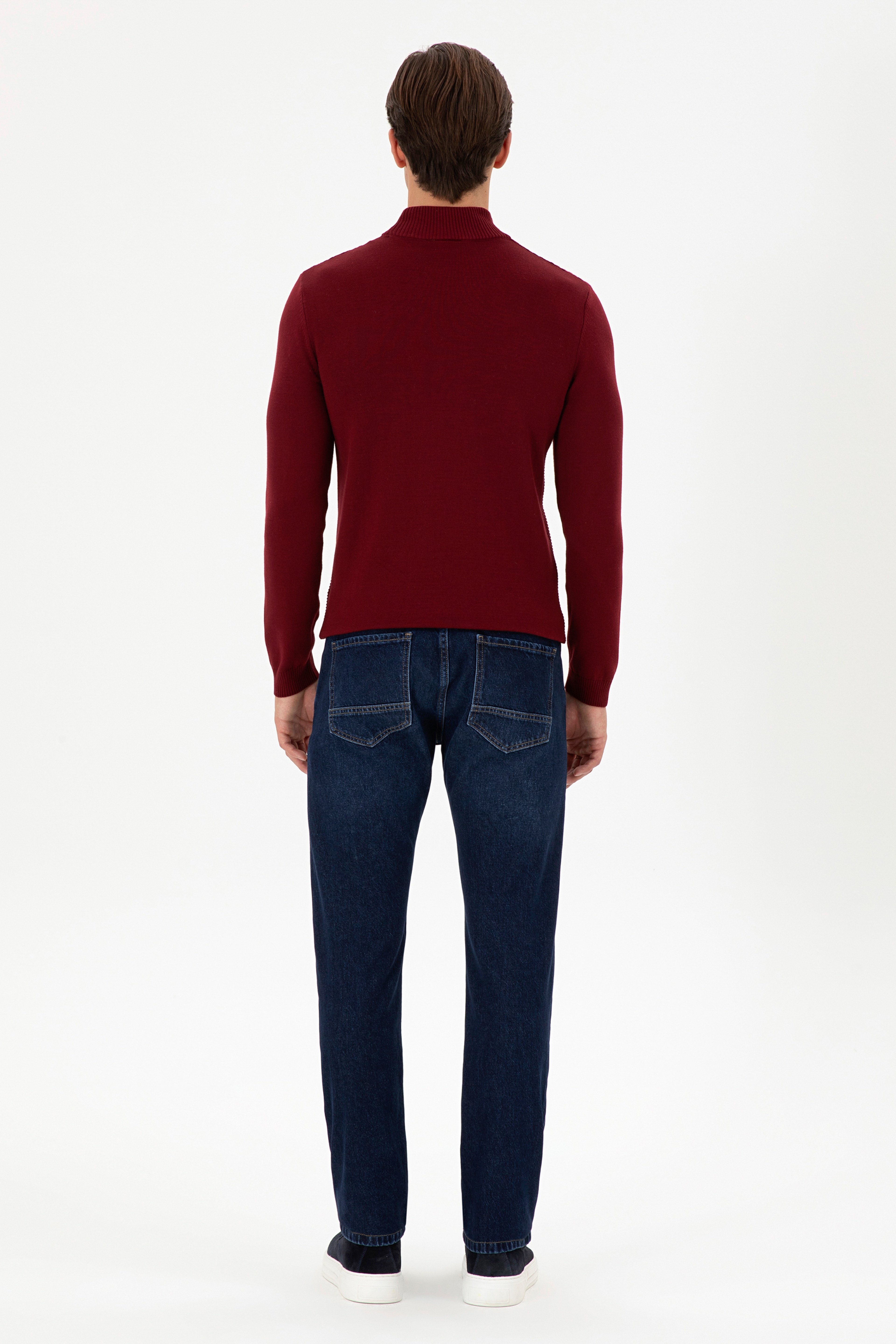 Erkek Koyu Mavi Straight Fit Jean Pantolon