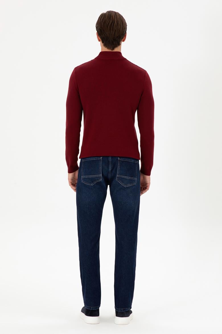 Erkek Koyu Mavi Straight Fit Jean Pantolon - 50295319020