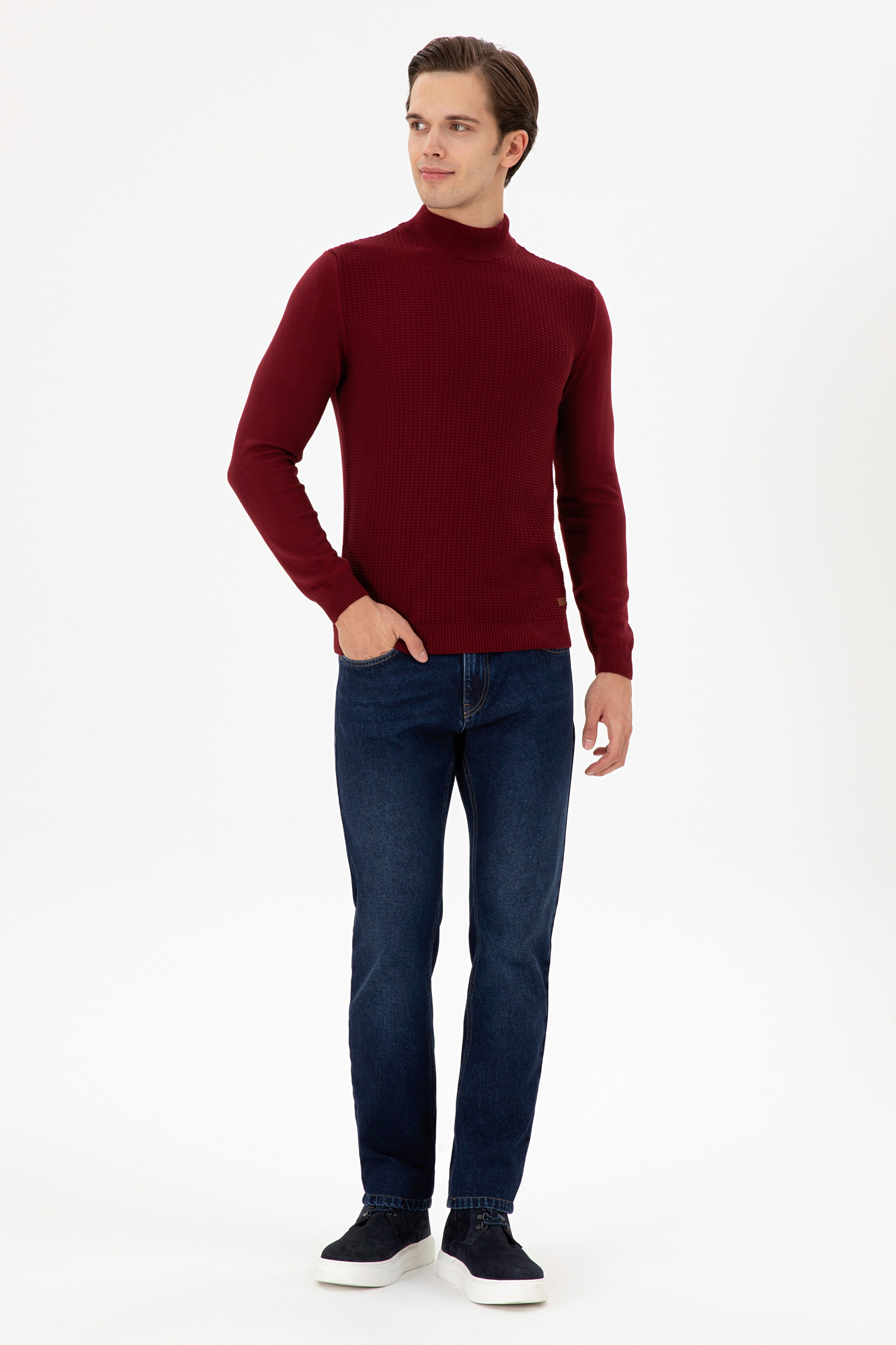 Erkek Koyu Mavi Straight Fit Jean Pantolon