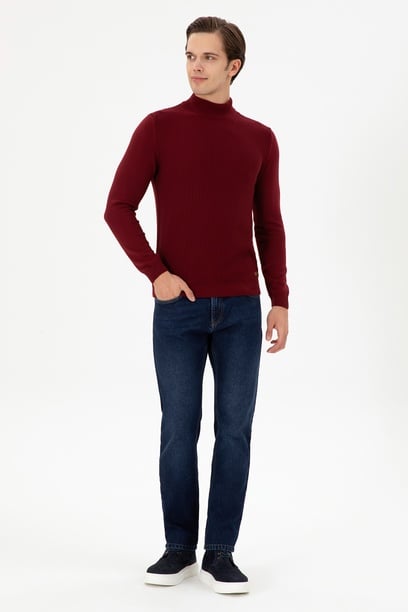 Erkek Koyu Mavi Straight Fit Jean Pantolon