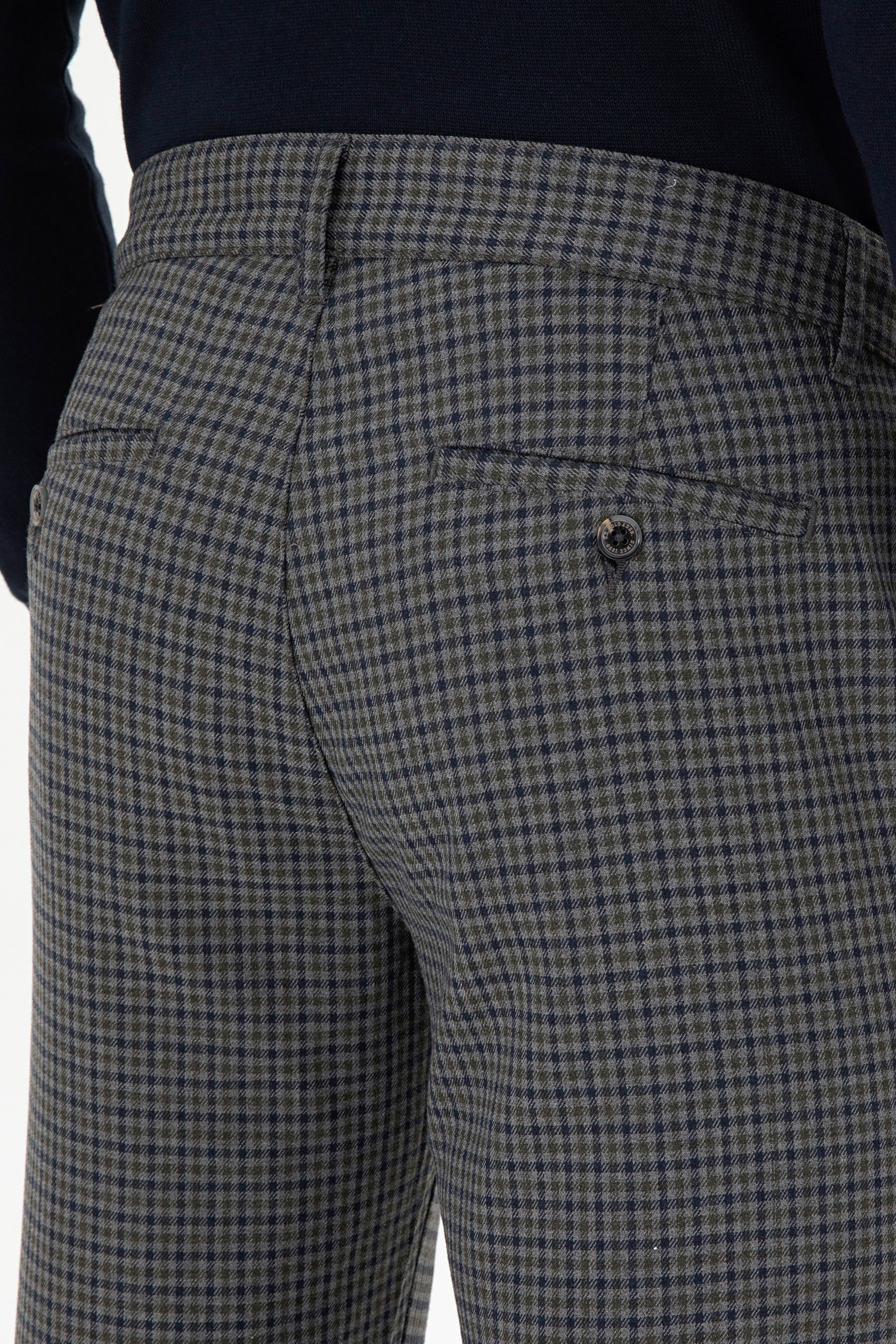 Erkek Slim Fit Yeşil Kanvas Pantolon