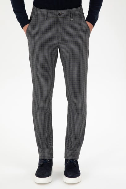 Erkek Slim Fit Yeşil Kanvas Pantolon