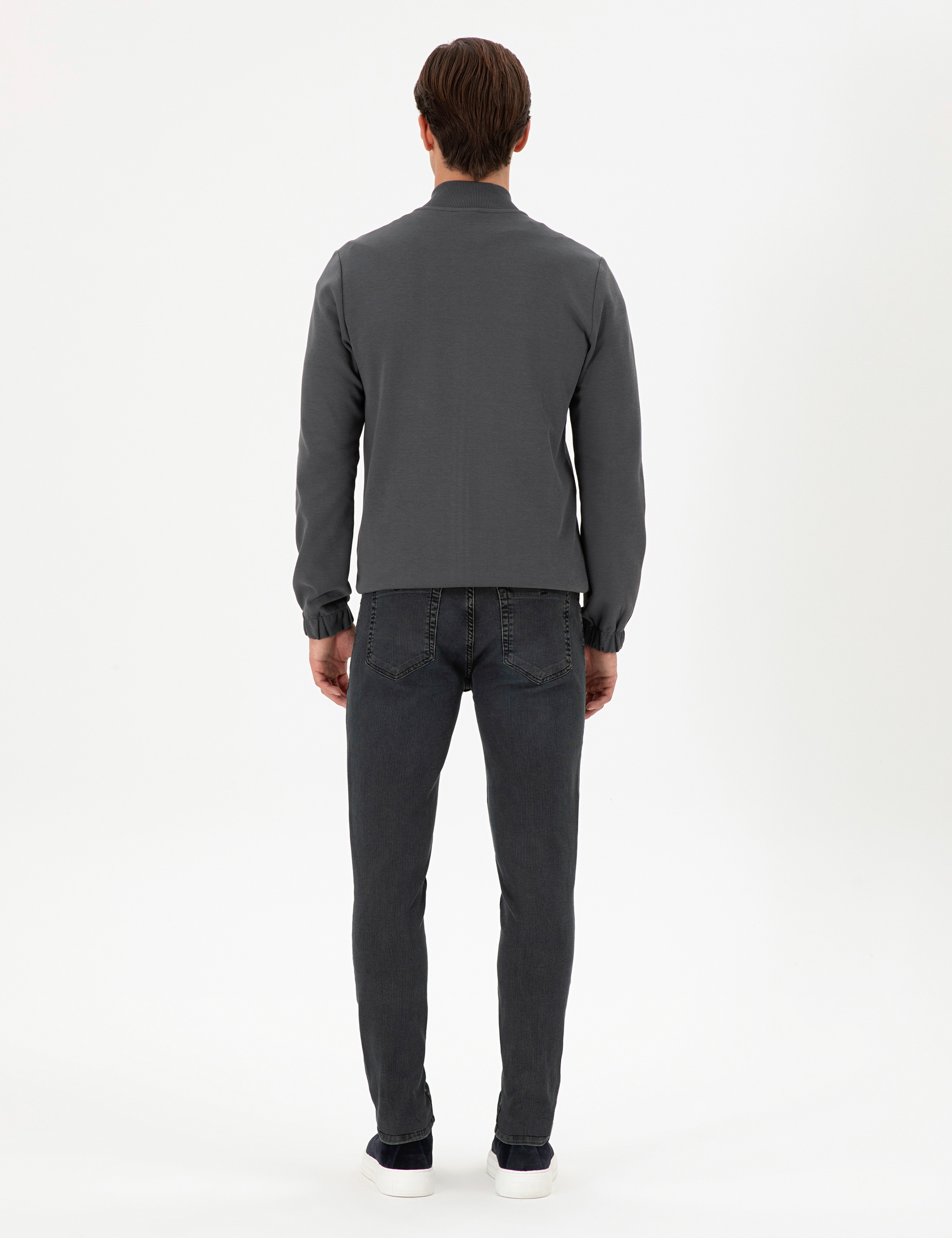 Erkek Gri Slim Fit Jean Pantolon - Image 4