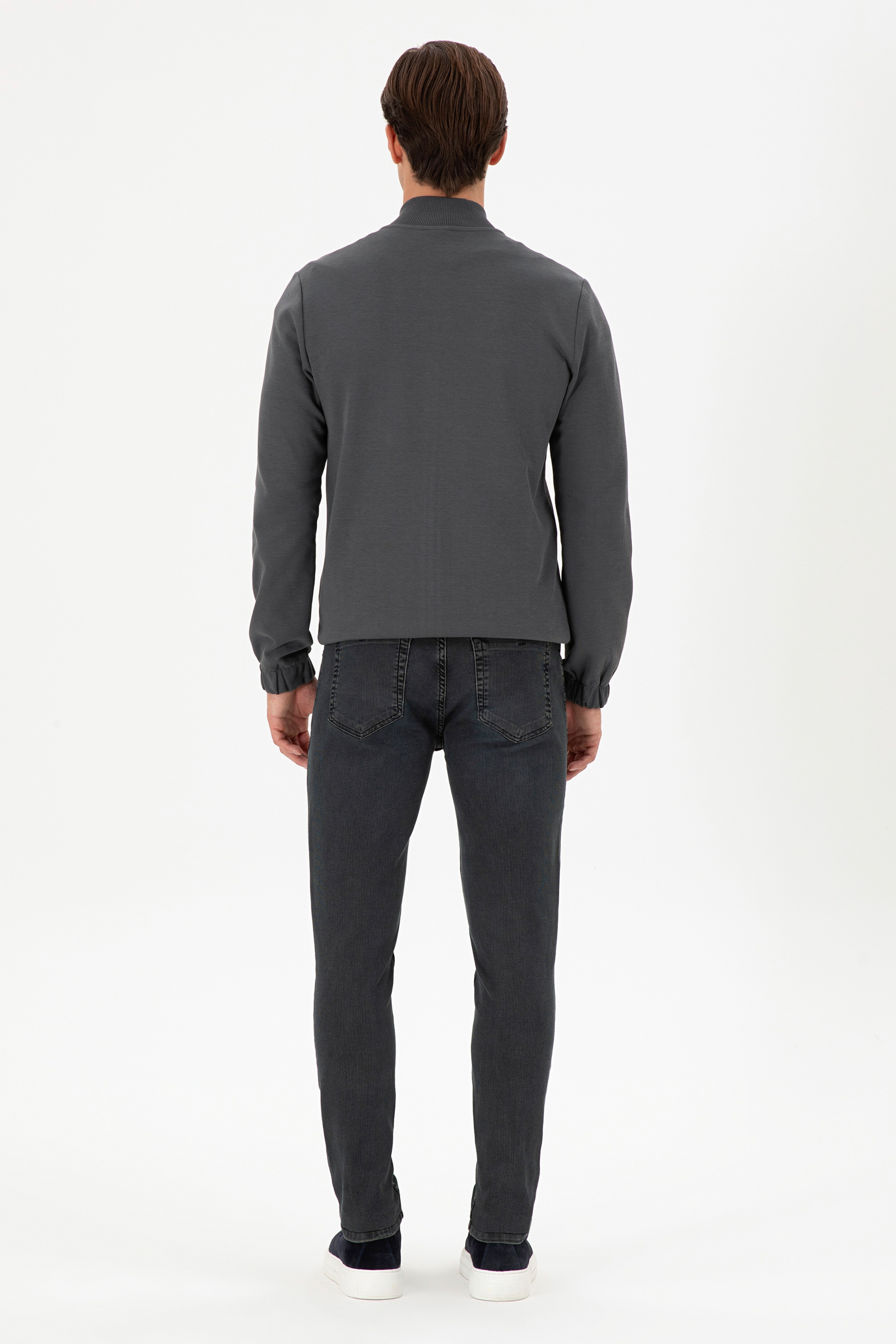 Erkek Gri Slim Fit Jean Pantolon