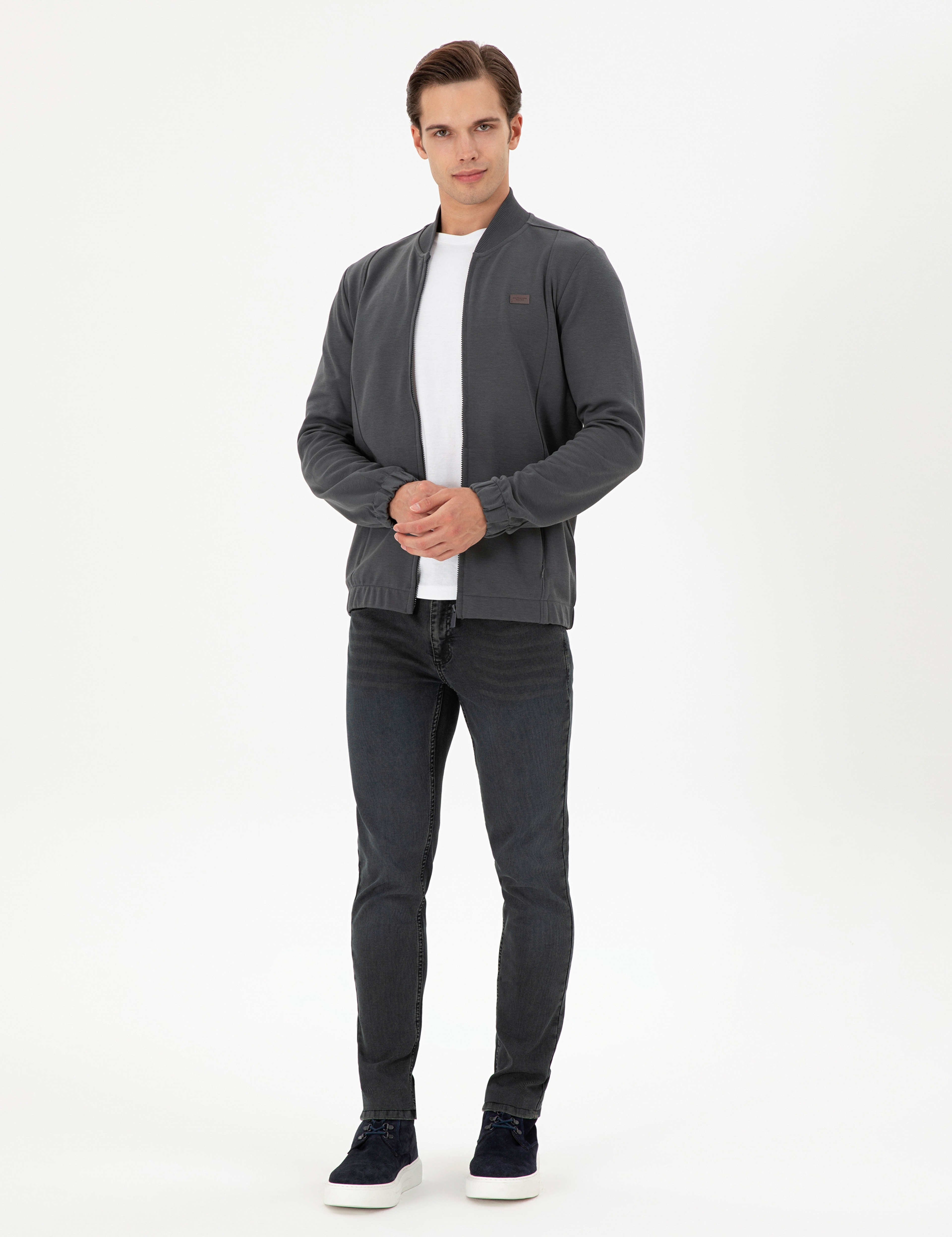 Erkek Gri Slim Fit Jean Pantolon - Image 3