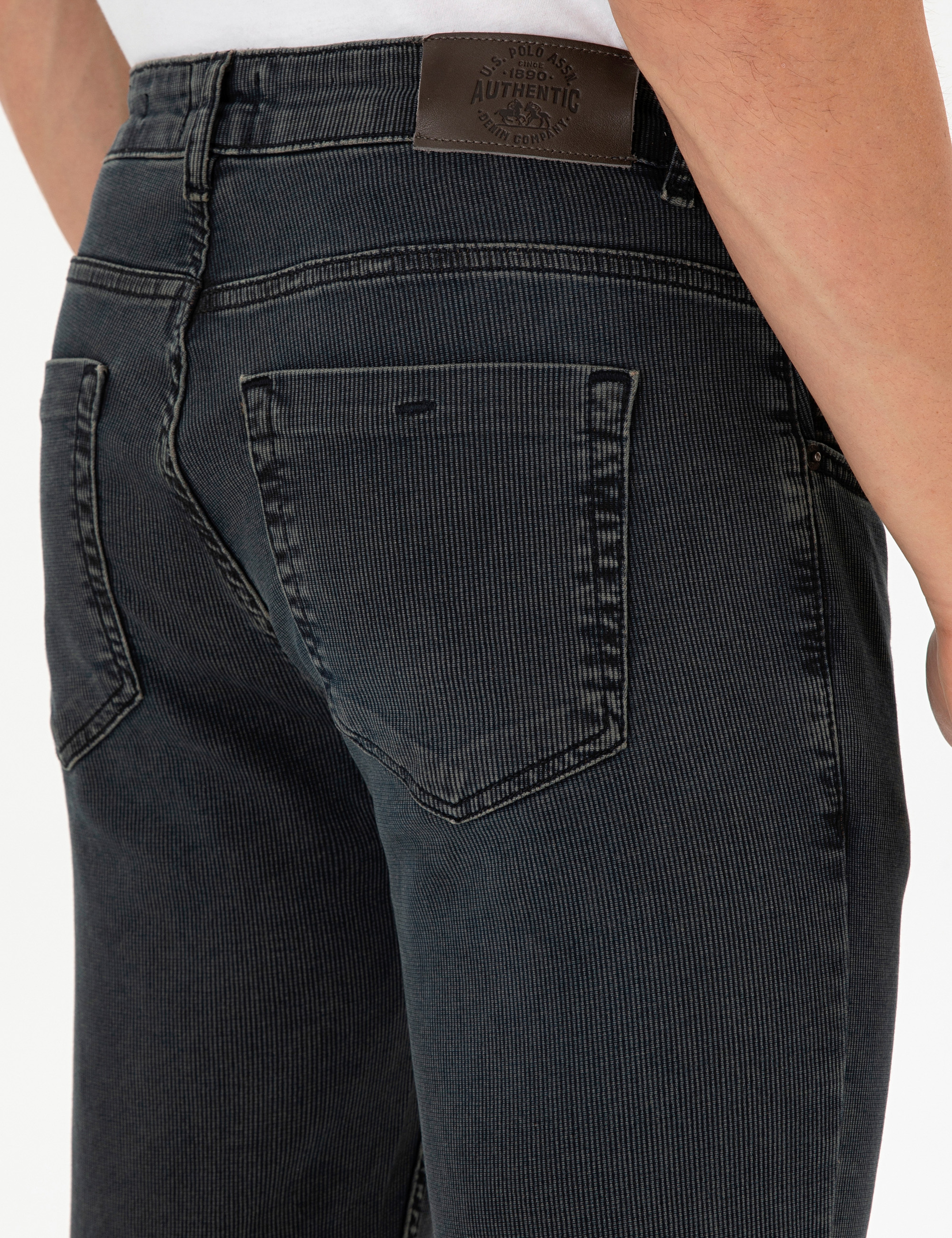 Erkek Gri Slim Fit Jean Pantolon - Image 6