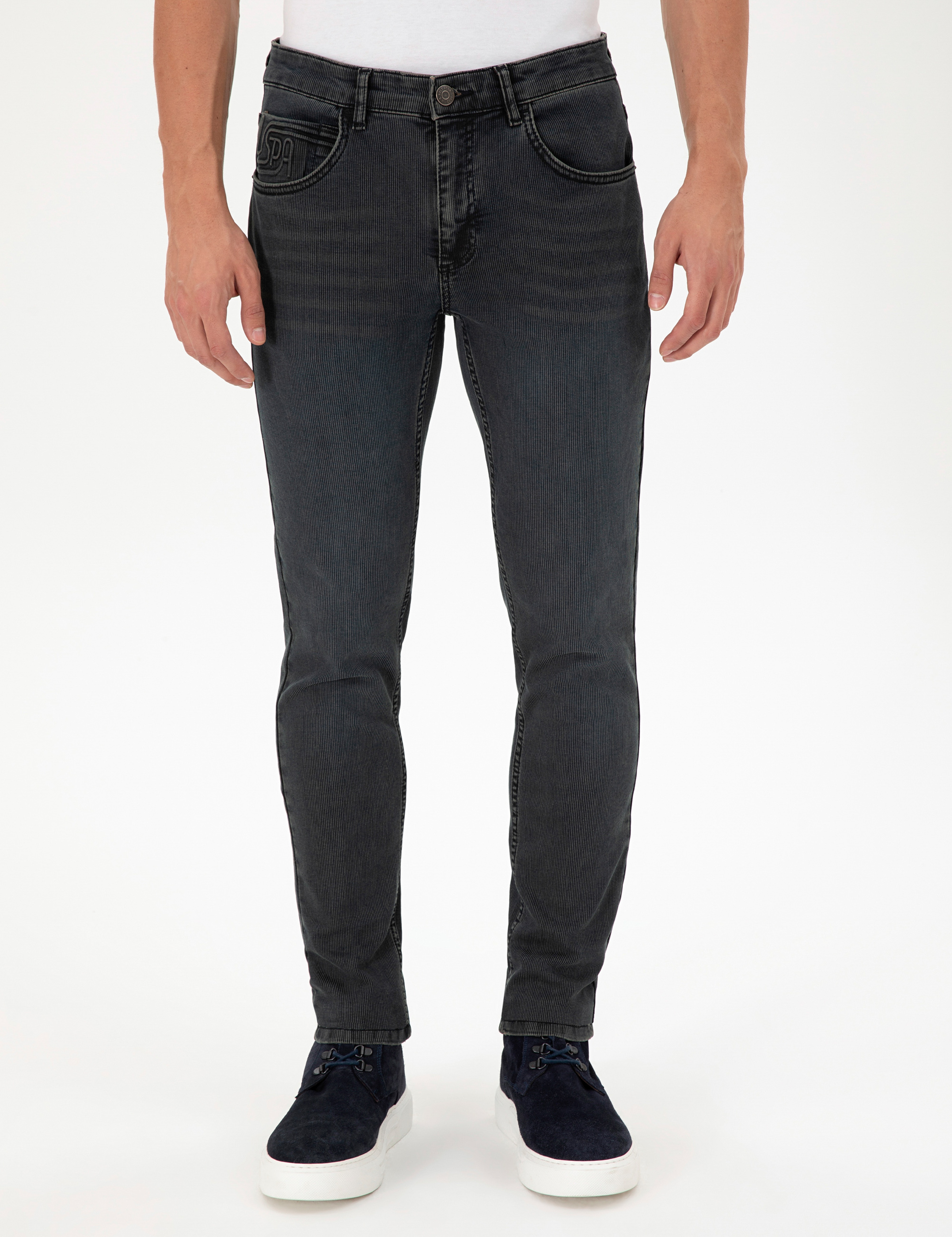 Erkek Gri Slim Fit Jean Pantolon - Image 2