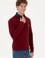 Erkek Slim Fit V Yaka Bordo Basic Kazak