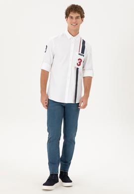 Erkek Beyaz Uzun Kollu Gömlek - 50293490013